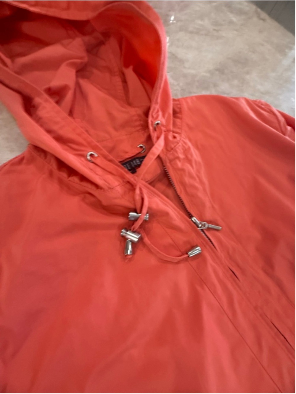 Lafayette 148 New York Coral rain wind breaker hooded Jacket Size L - Picture 9 of 14